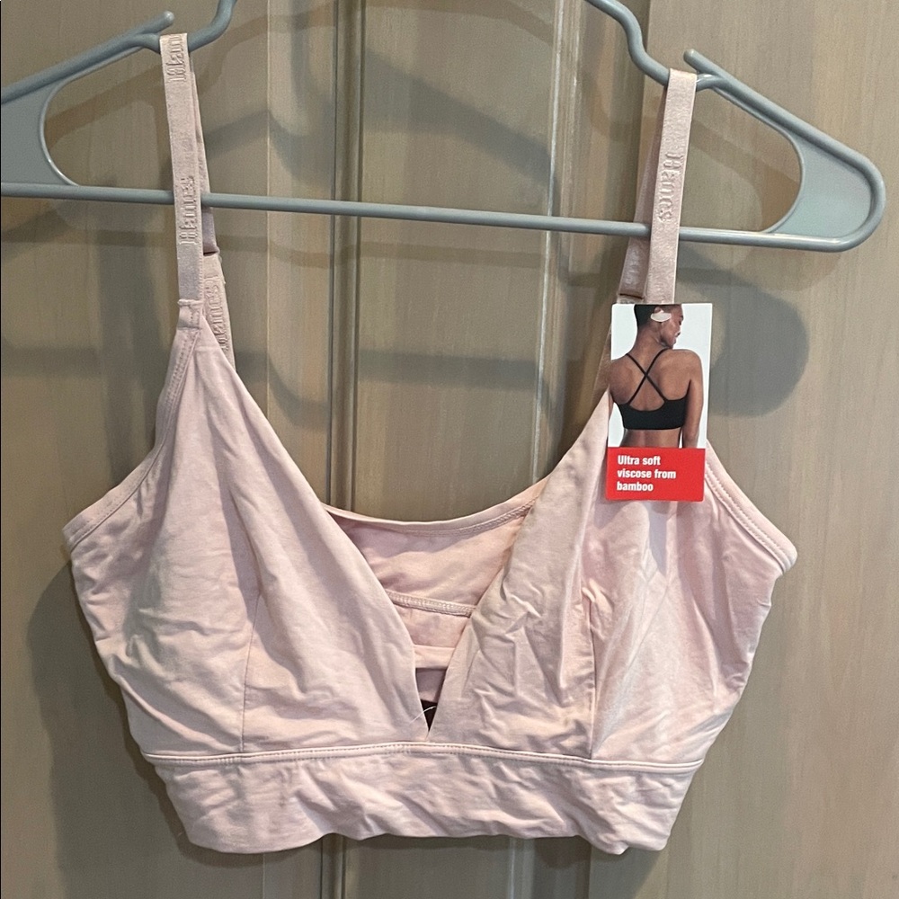 Hanes Soft Bamboo Viscose Bralette - Light Pink